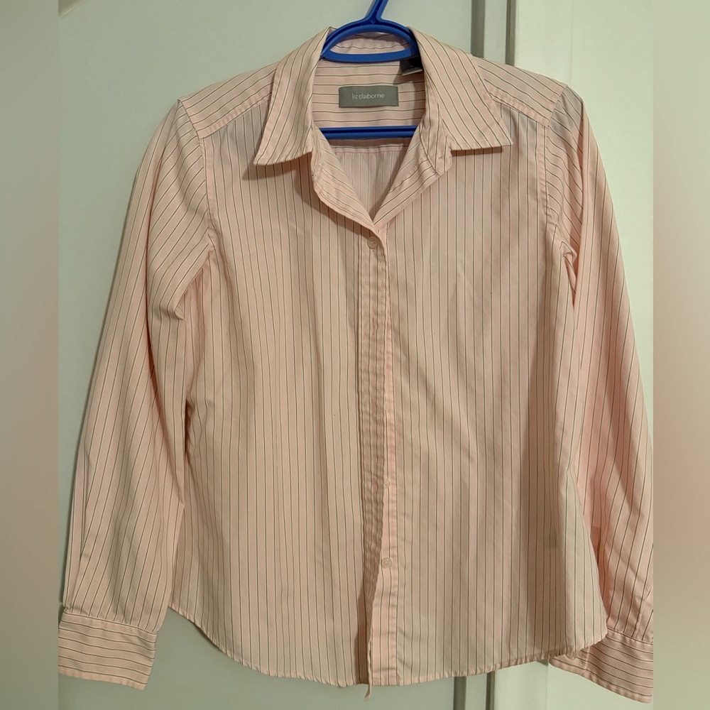 Liz Claiborne Light Pink Striped Shirt